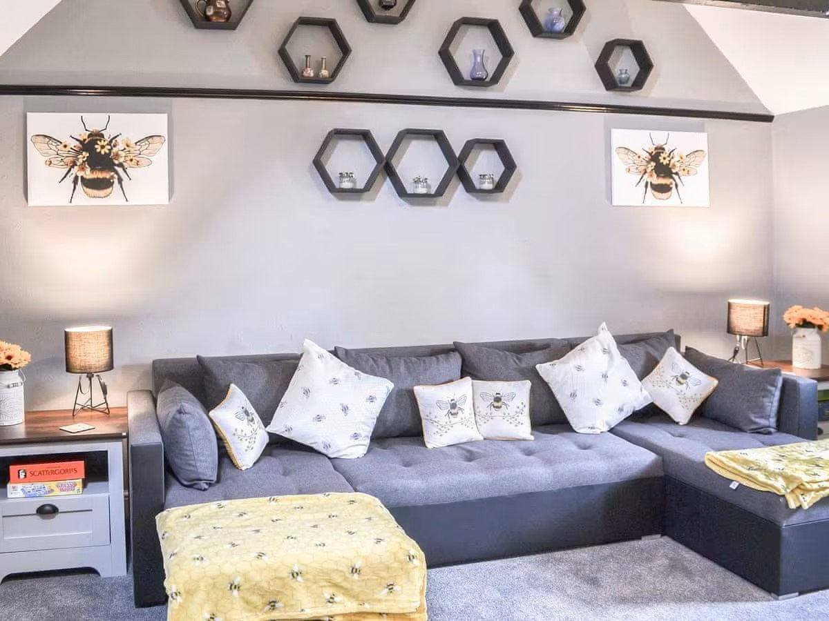 Living room inside The Beehive holiday cottage
